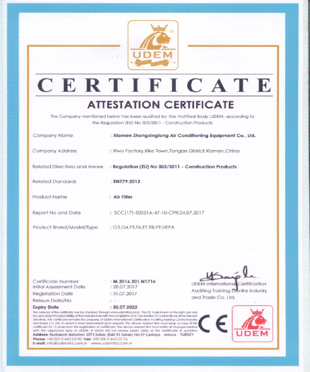 ce certificate of reusable furnace filter 16x25x1 ce certificate of reusable furnace filter 16x25x1
